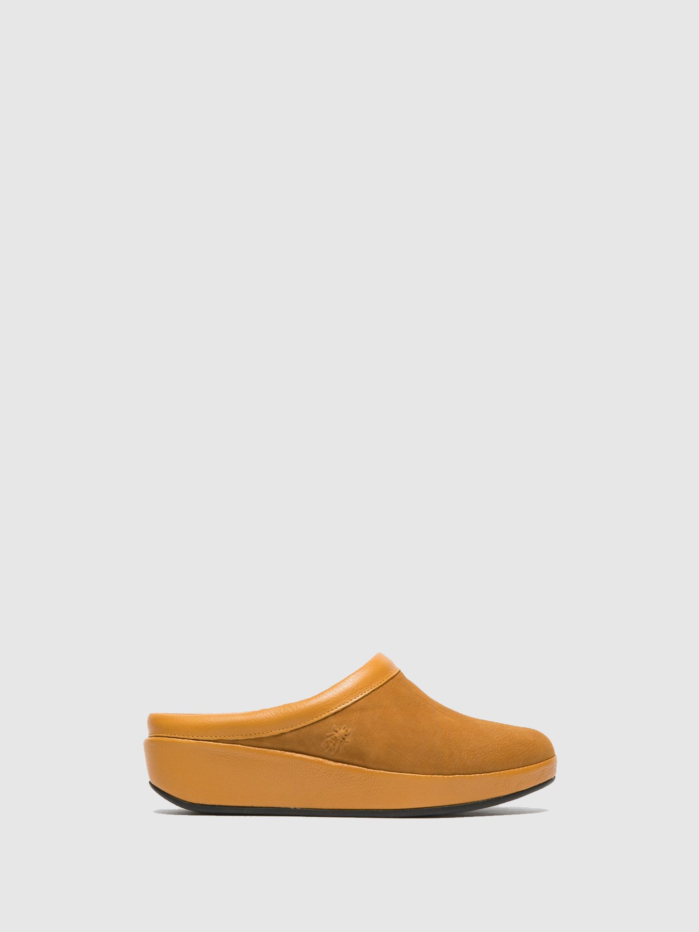 Fly London Yellow Round Toe Mules